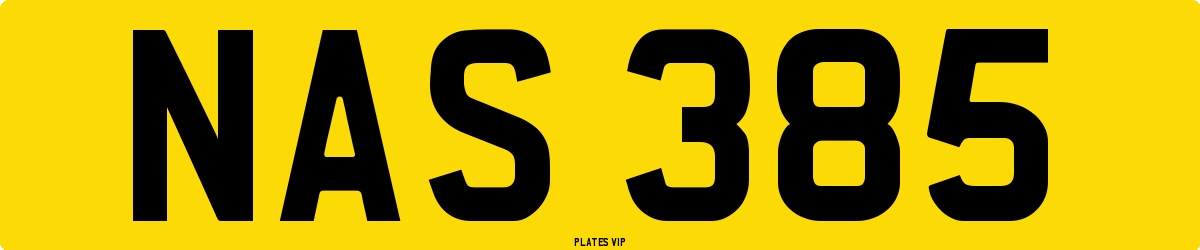 NAS 385 Number Plate