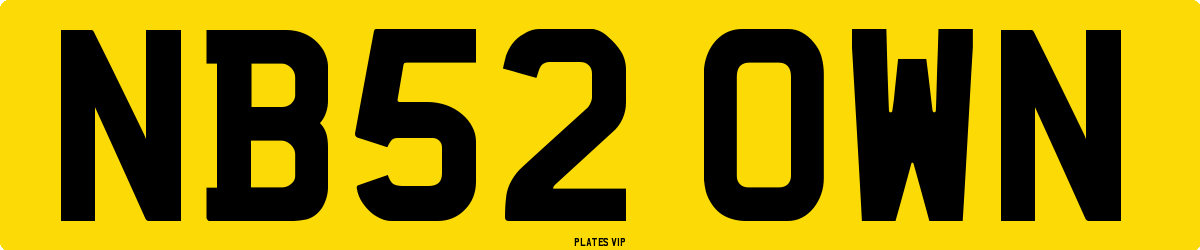 NB52 OWN Number Plate