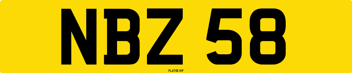 NBZ 58 Number Plate