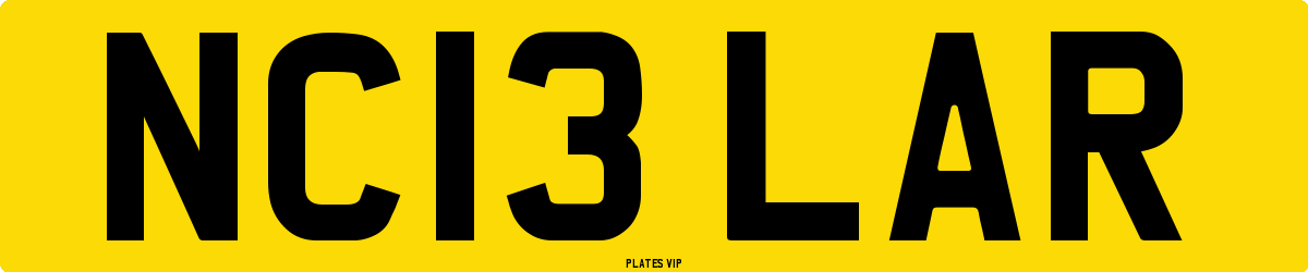 NC13 LAR Number Plate