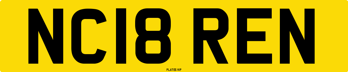 NC18 REN Number Plate