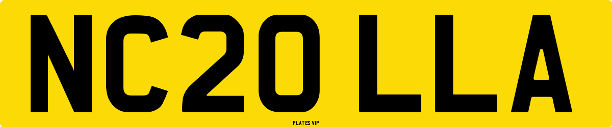 NC20 LLA Number Plate