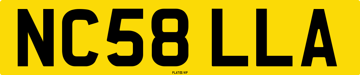 NC58 LLA Number Plate