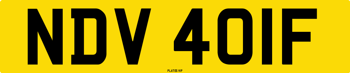 NDV 401F Number Plate