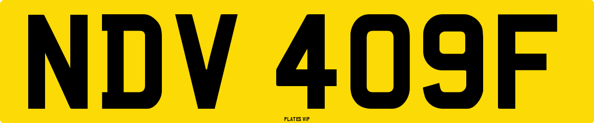 NDV 409F Number Plate
