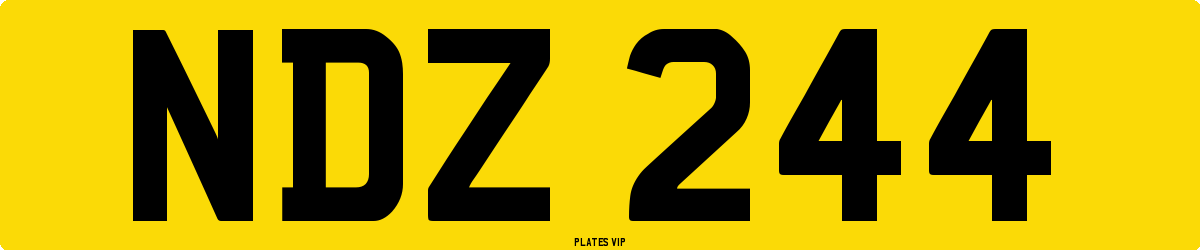 NDZ 244 Number Plate