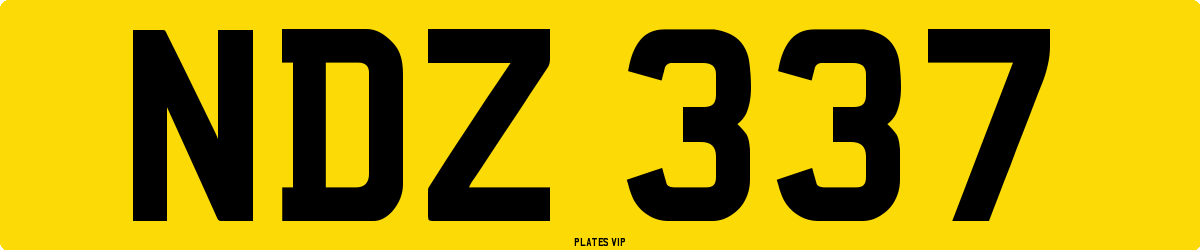 NDZ 337 Number Plate
