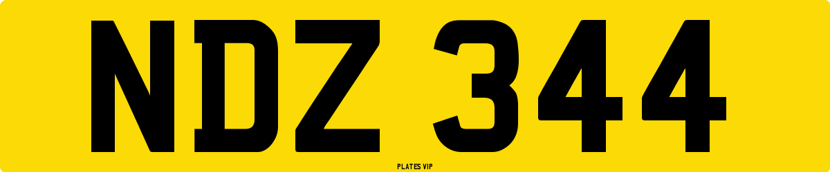 NDZ 344 Number Plate