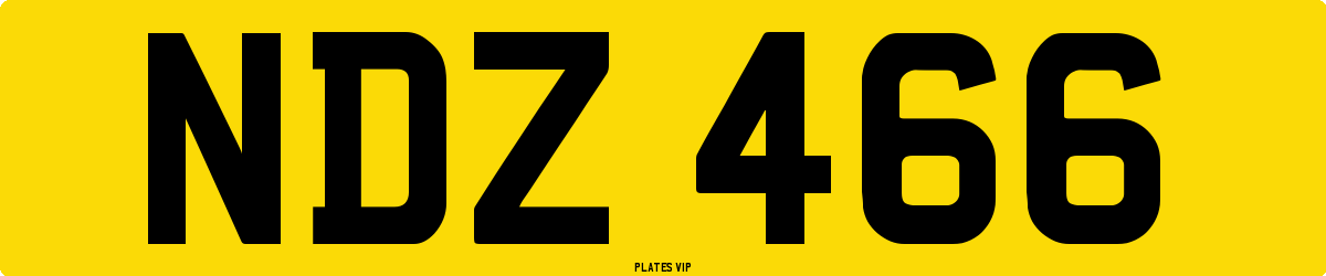 NDZ 466 Number Plate