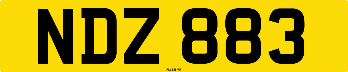 NDZ 883 Number Plate