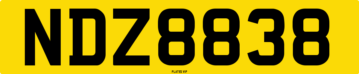 NDZ8838 Number Plate