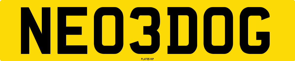 NE 03 DOG Number Plate