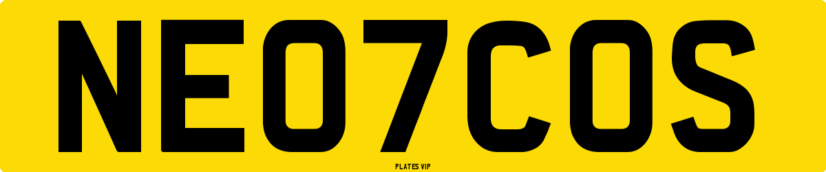 NE07COS Number Plate