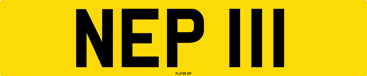 NEP 111 Number Plate