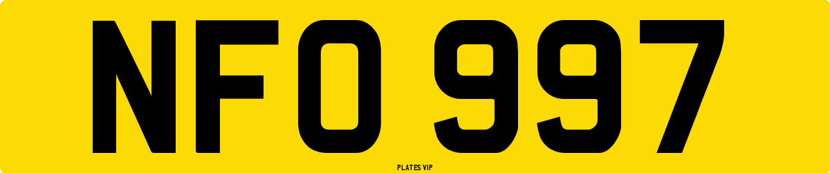 NFO 997 Number Plate