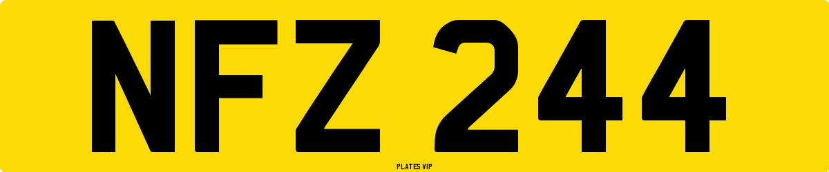 NFZ 244 Number Plate