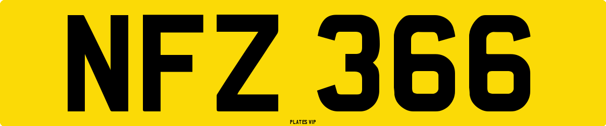 NFZ 366 Number Plate