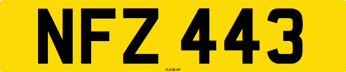 NFZ 443 Number Plate