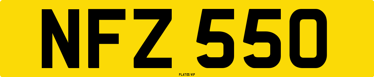 NFZ 550 Number Plate