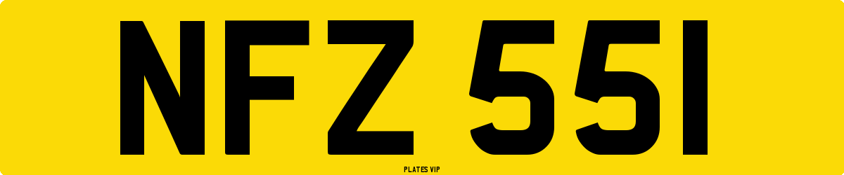 NFZ 551 Number Plate