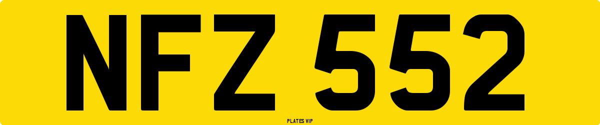 NFZ 552 Number Plate