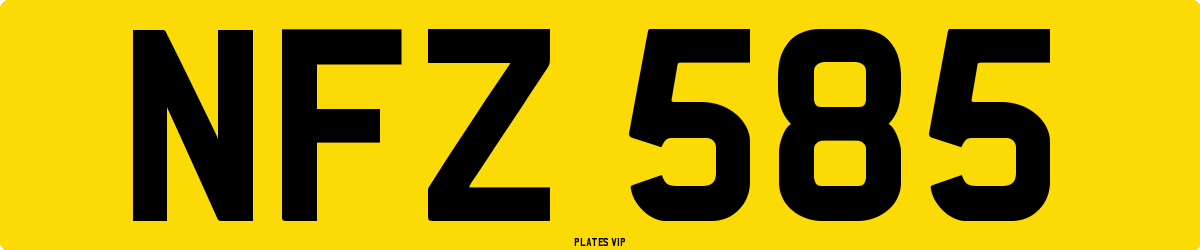 NFZ 585 Number Plate