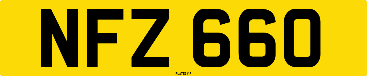 NFZ 660 Number Plate