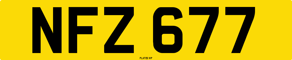 NFZ 677 Number Plate