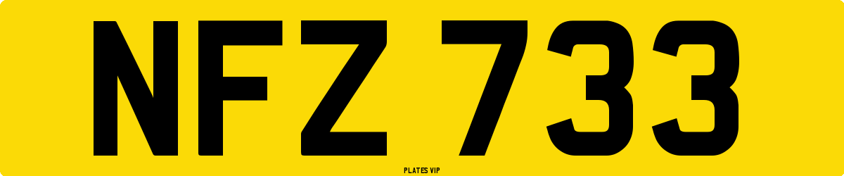 NFZ 733 Number Plate