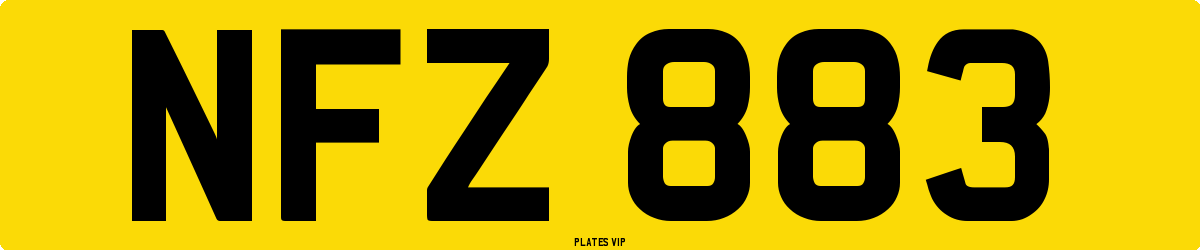 NFZ 883 Number Plate