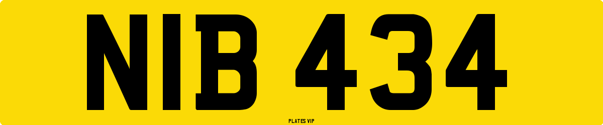 NIB 434 Number Plate