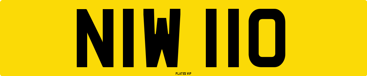 NIW 110 Number Plate