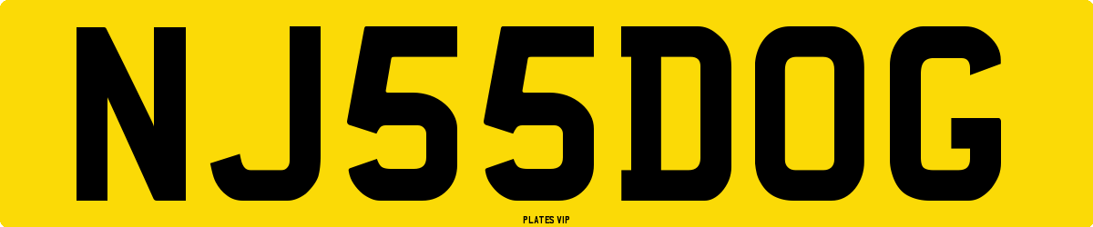 NJ 55 DOG Number Plate