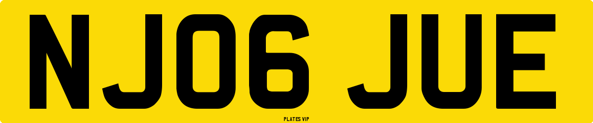 NJ06 JUE Number Plate