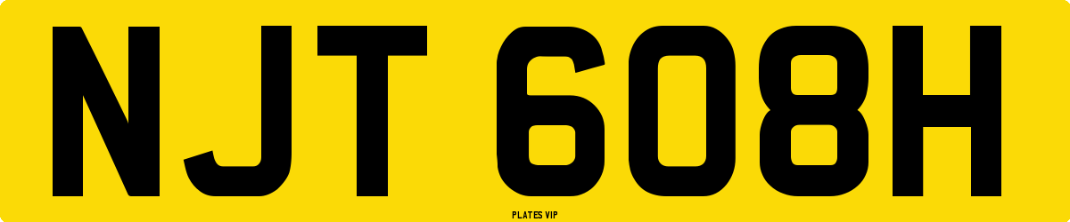 NJT 608H Number Plate