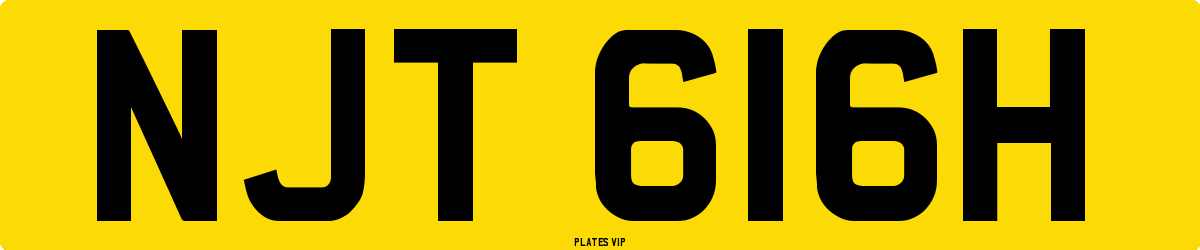 NJT 616H Number Plate