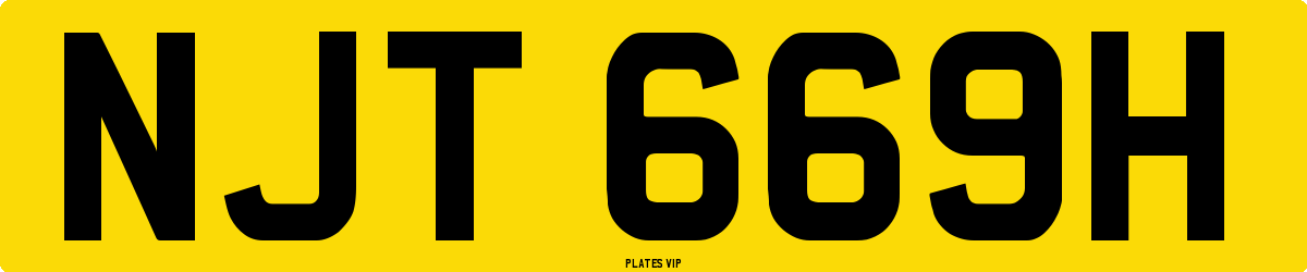 NJT 669H Number Plate