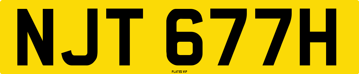 NJT 677H Number Plate