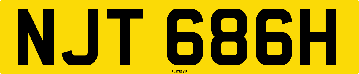 NJT 686H Number Plate