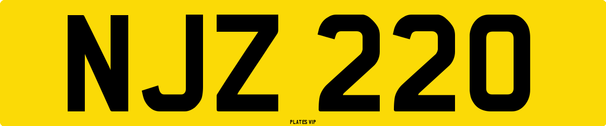 NJZ 220 Number Plate