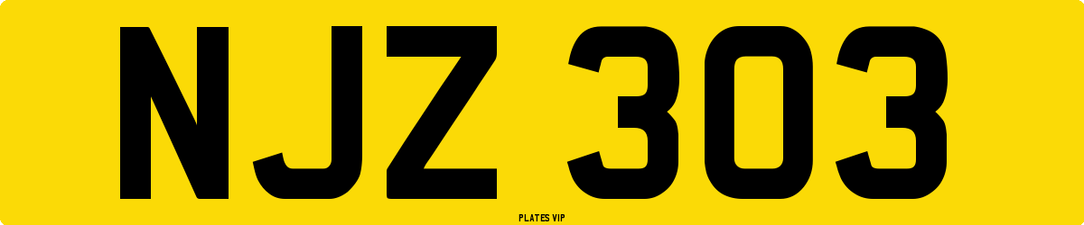 NJZ 303 Number Plate