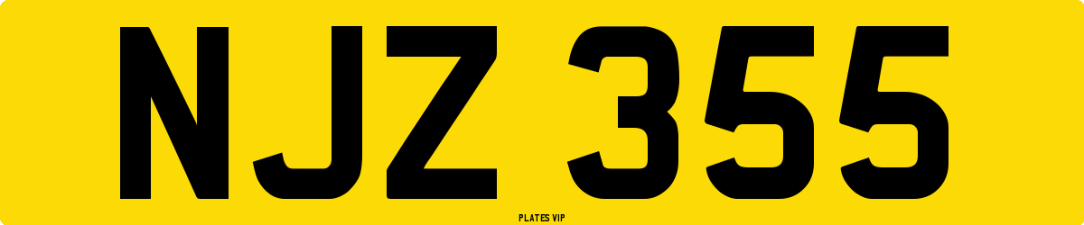 NJZ 355 Number Plate