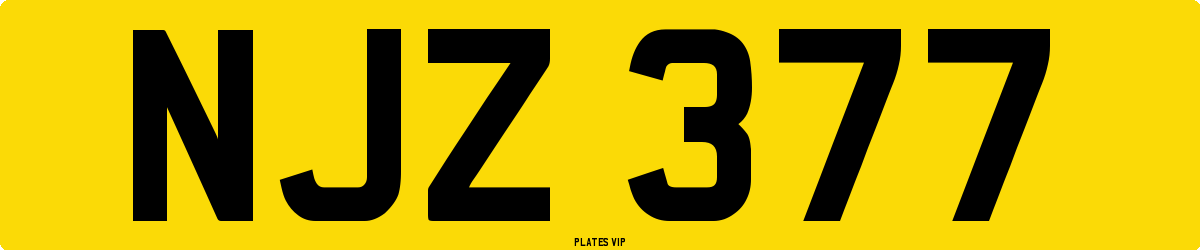 NJZ 377 Number Plate