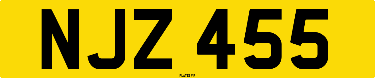 NJZ 455 Number Plate