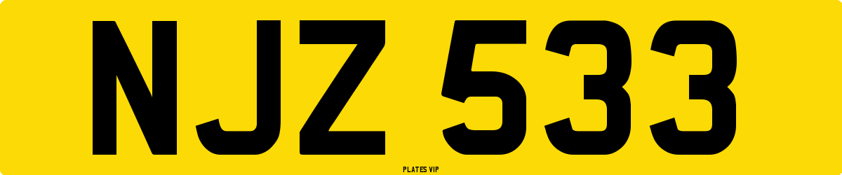 NJZ 533 Number Plate