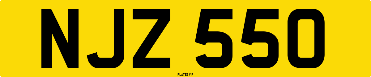 NJZ 550 Number Plate