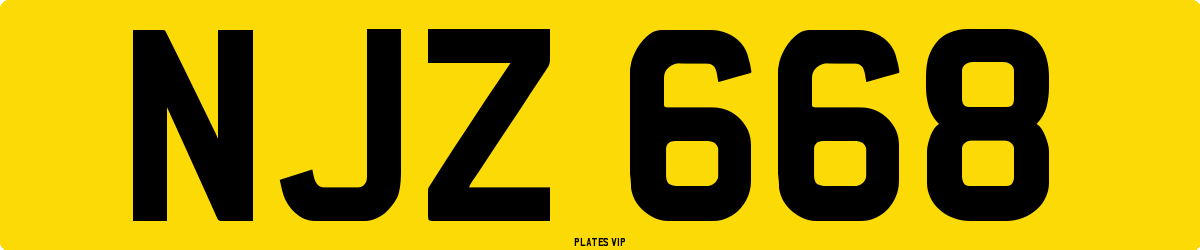 NJZ 668 Number Plate
