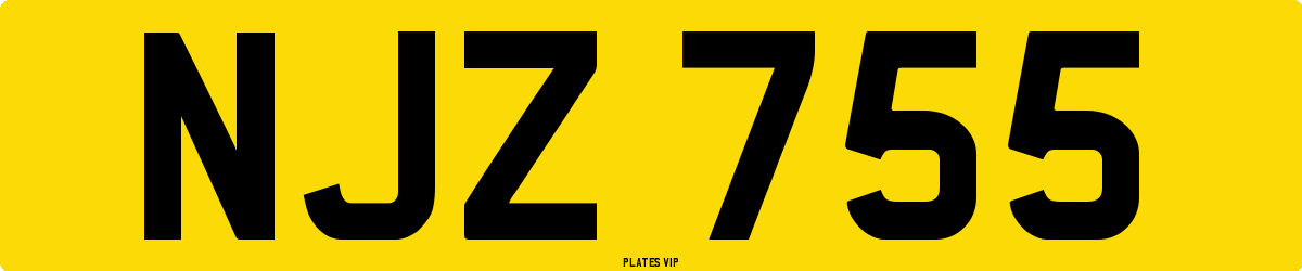 NJZ 755 Number Plate