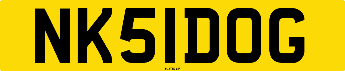NK 51 DOG Number Plate