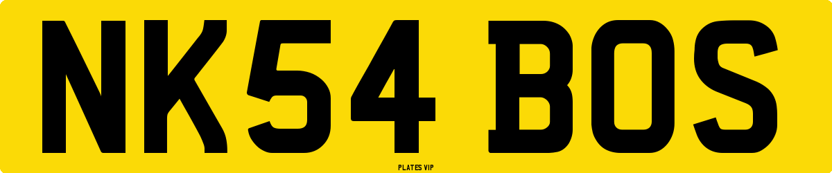 NK54 BOS Number Plate